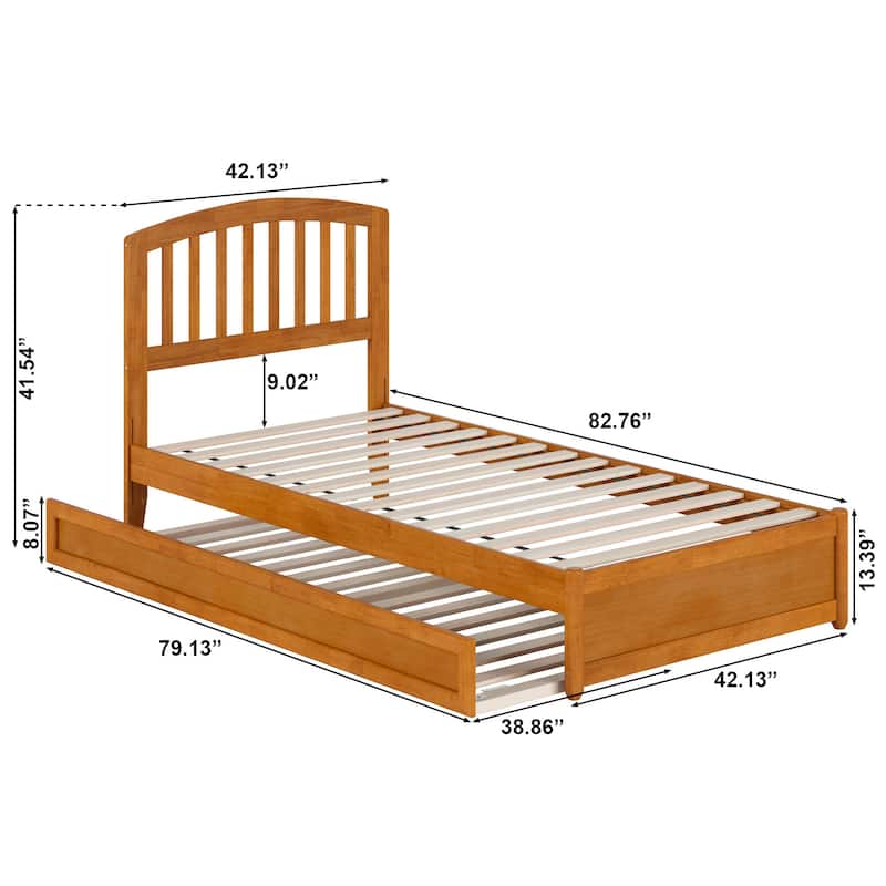 Lucia Platform Bed with Panel Footboard and Twin XL Trundle