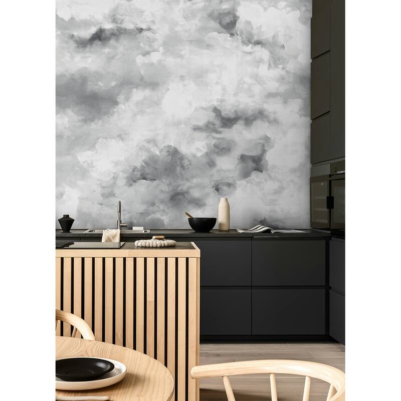 WallPops Scott Living Nimbus Grey Self Adhesive Mural - N/A