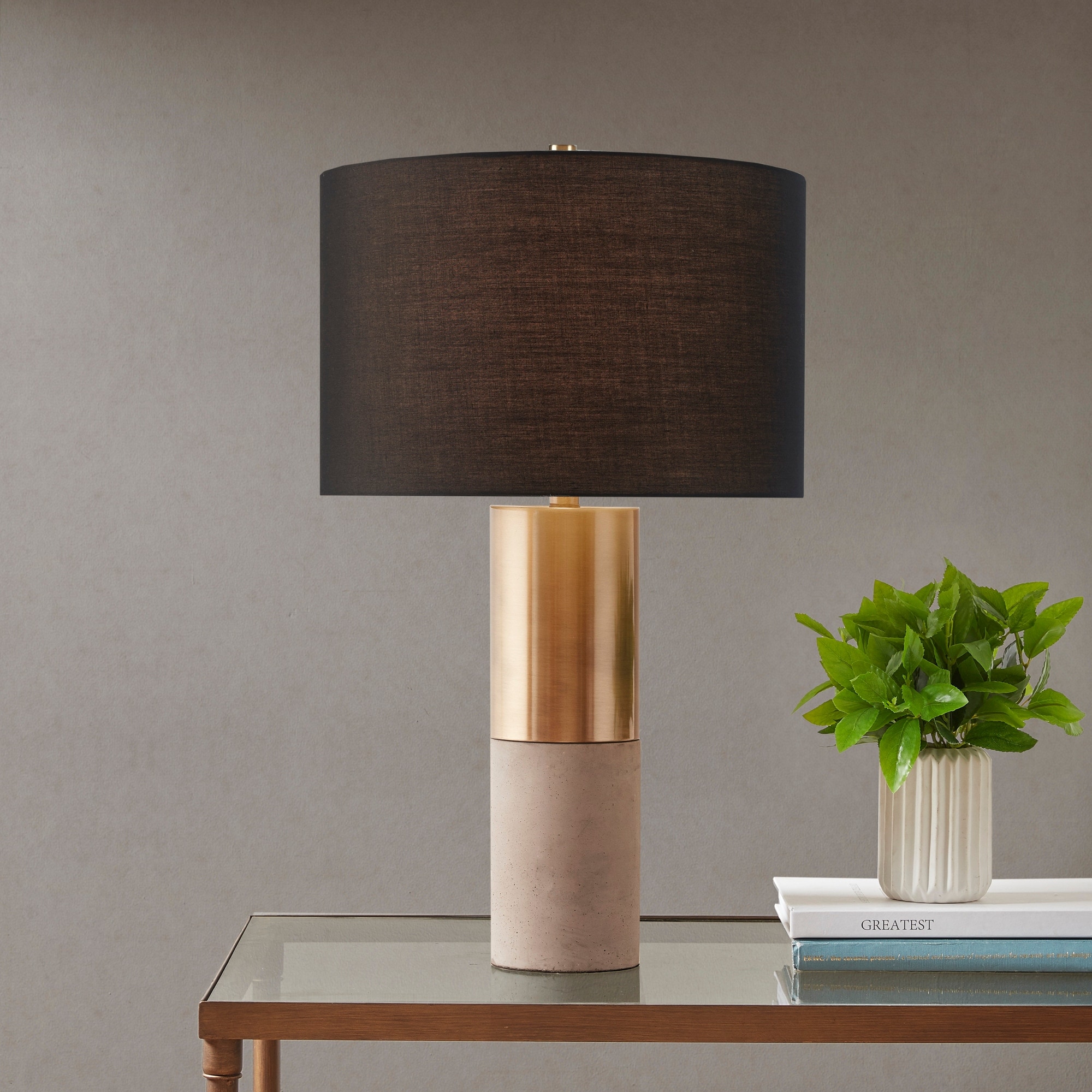 INK+IVY Fulton Metal and Concrete Table Lamp
