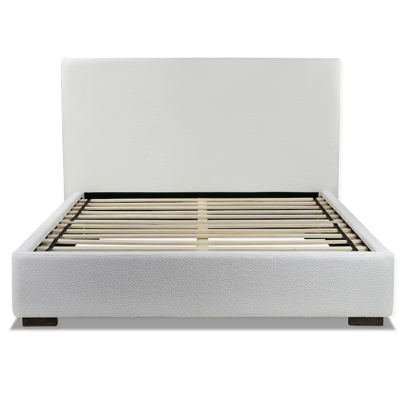 Bedwyr White Boucle Queen Bed