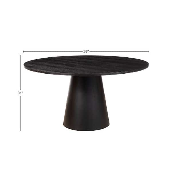 Alpine Furniture Cove 59" Round Dining Table, Vintage Black