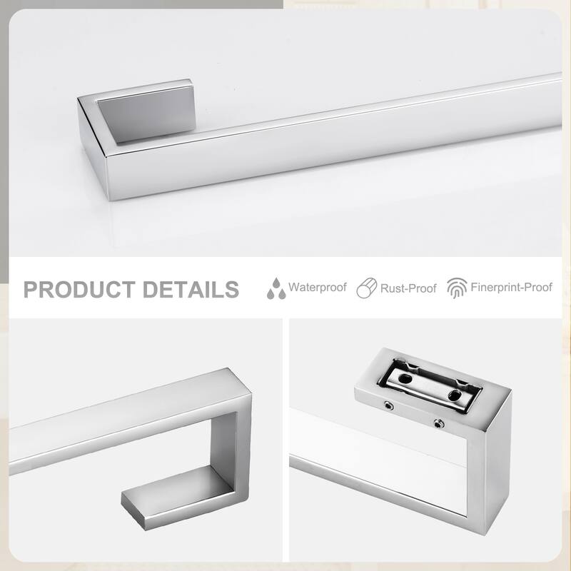 WOWOW Modern Style 4-Piece Bathroom Hardware Set with Installation Accessories