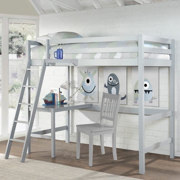 Hillsdale Kids and Teen Caspian Twin Loft Bed with Hanging Nightstand