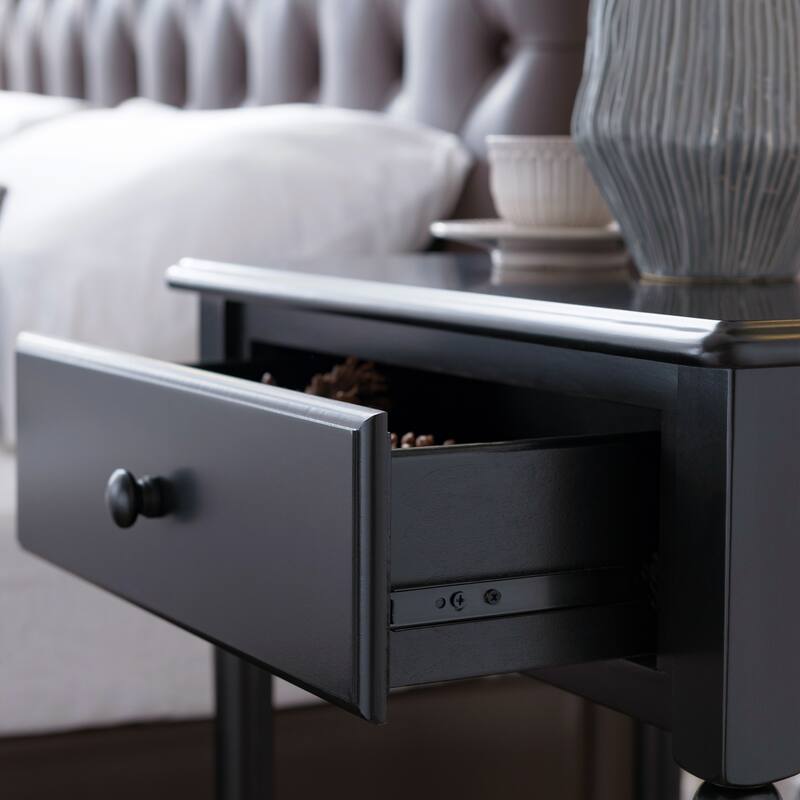 Coastal Charging Nightstand Side Table One Drawer