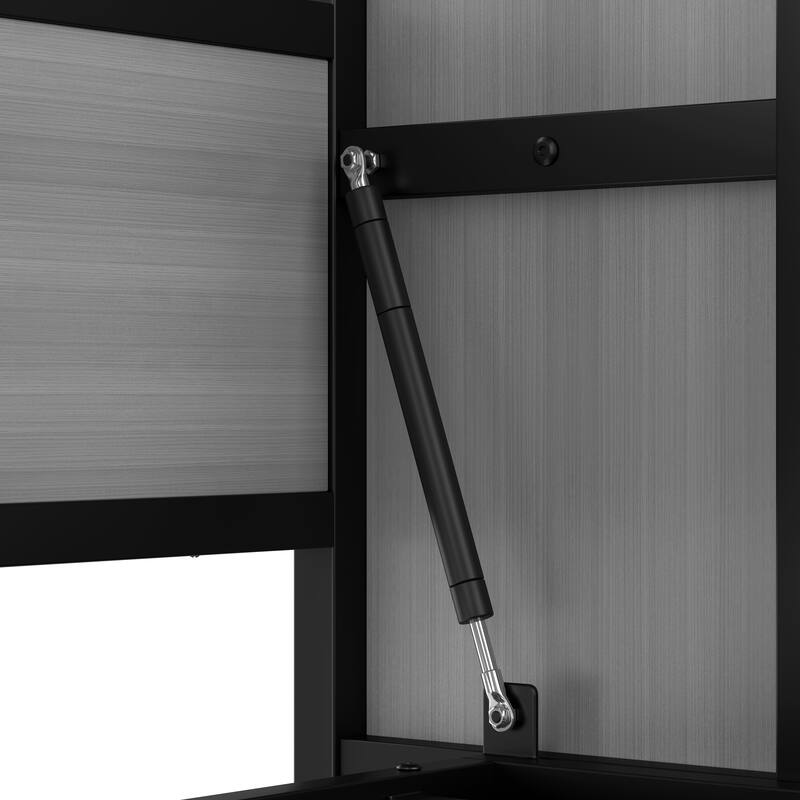 Twin Size Foldable Murphy Bed, Hydraulic Lift Murphy Bed Cabinet with Top Shelf