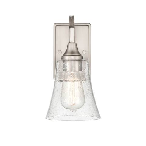 Millennium Lighting Caily 1 Light Wall Sconce in Brushed Nickel or Matte Black with Seeded Glass Shade