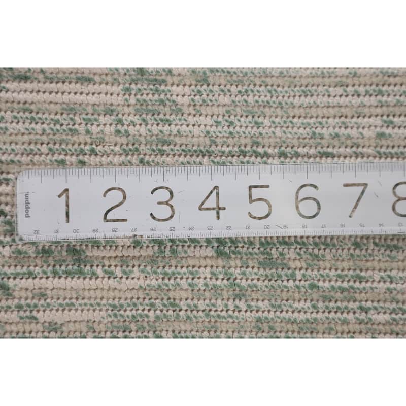 Striped Green Modern Abstract Accent Rug Handmade Wool Carpet - 2'8"x 4'9"