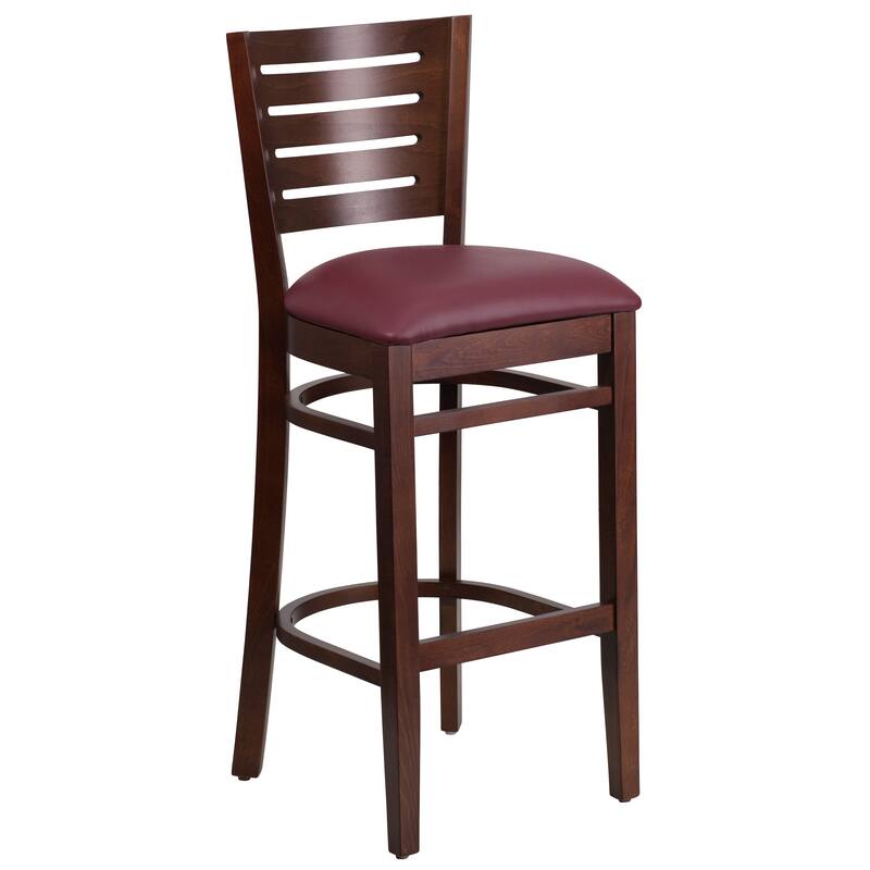 2 Pk. Darby Series Slat Back Wooden Restaurant Barstool - 16.75"W x 18"D x 43.5"H - 16.75"W x 18"D x 43.5"H