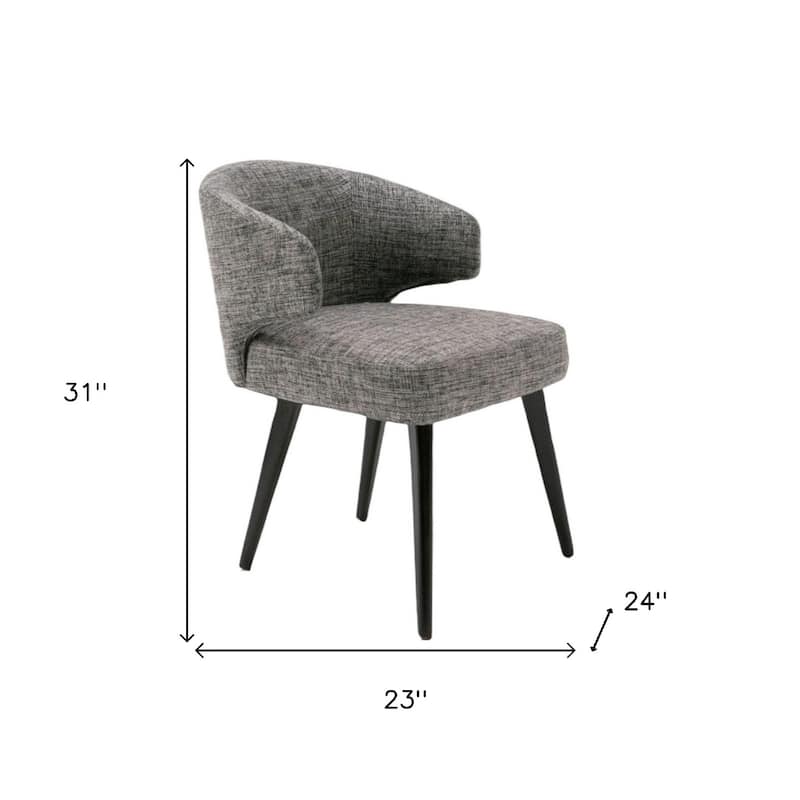 Contemporary Fabric Wing Back Armchair with Black Legs Modern Accent Seating for Dining Room - 31"H x 23"W x 24"D