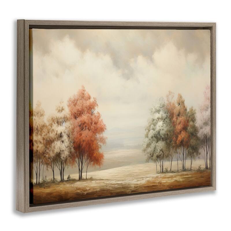 Stupell Muted Autumn Treeline Framed Floater Canvas Wall Art Design By Franklyn Gregory