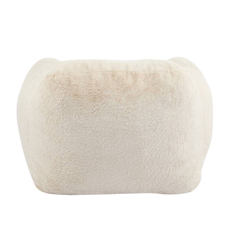 Faux Fur Bean Bag Chair, Ergonomic Lounge Armchair, Lazy Floor Sofa with Adaptive Shredded Foam for Bedroom, Living Room