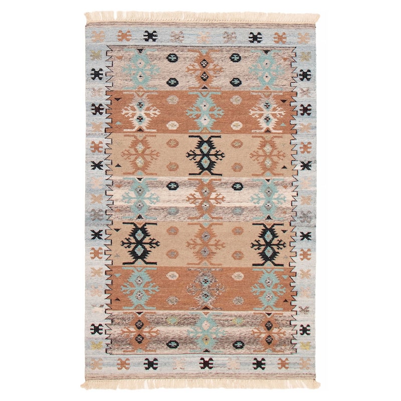Ankara FW Brown Kilim 5'1" x 7'11" - 5'1 x 7'11 - Brown - 5'1 x 7'11