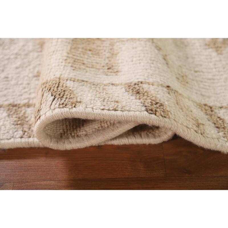 Anatolian Turkish Runner Rug Hallway Handmade Beige Wool Carpet - 2'10"x 12'7"