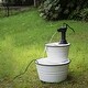 preview thumbnail 2 of 13, Glitzhome 32-inch Farmhouse Rustic Two Tier Metal Enamel Fountain