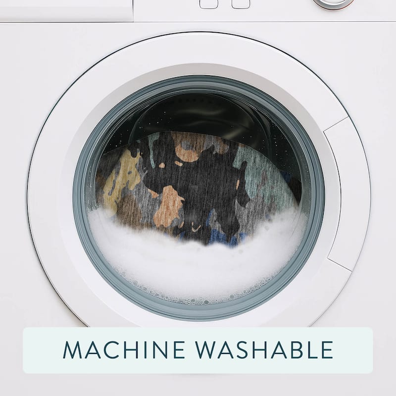 Machine Washable Indoor/ Outdoor Abstract Mexi Chantille Rug