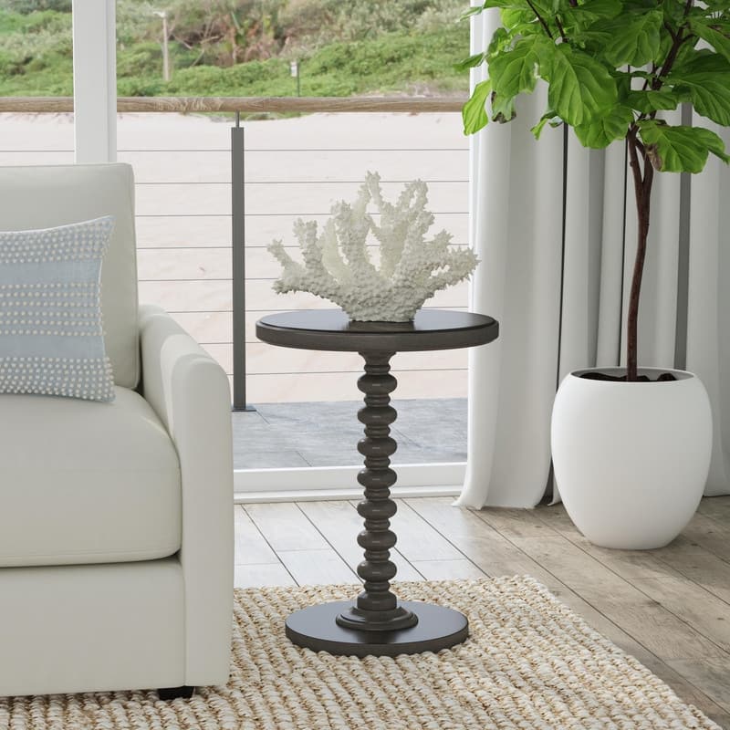 Linon Kallie Round Spindle Accent Table