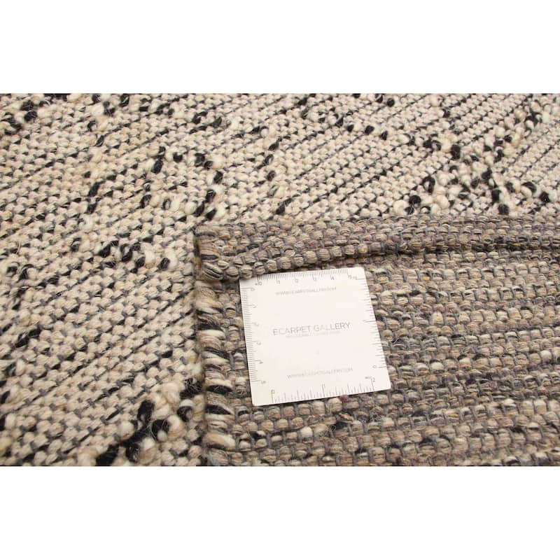 ECARPETGALLERY Braid weave Sienna Brown Wool Rug - 6'3 x 8'11