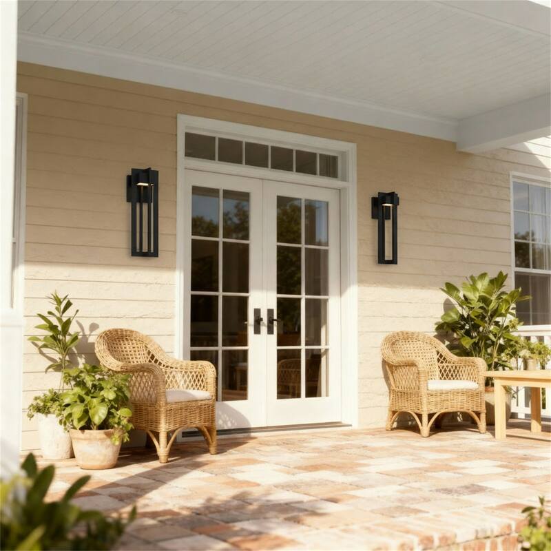 18" Black Integrated LED Outdoor Wall Sconce - Black