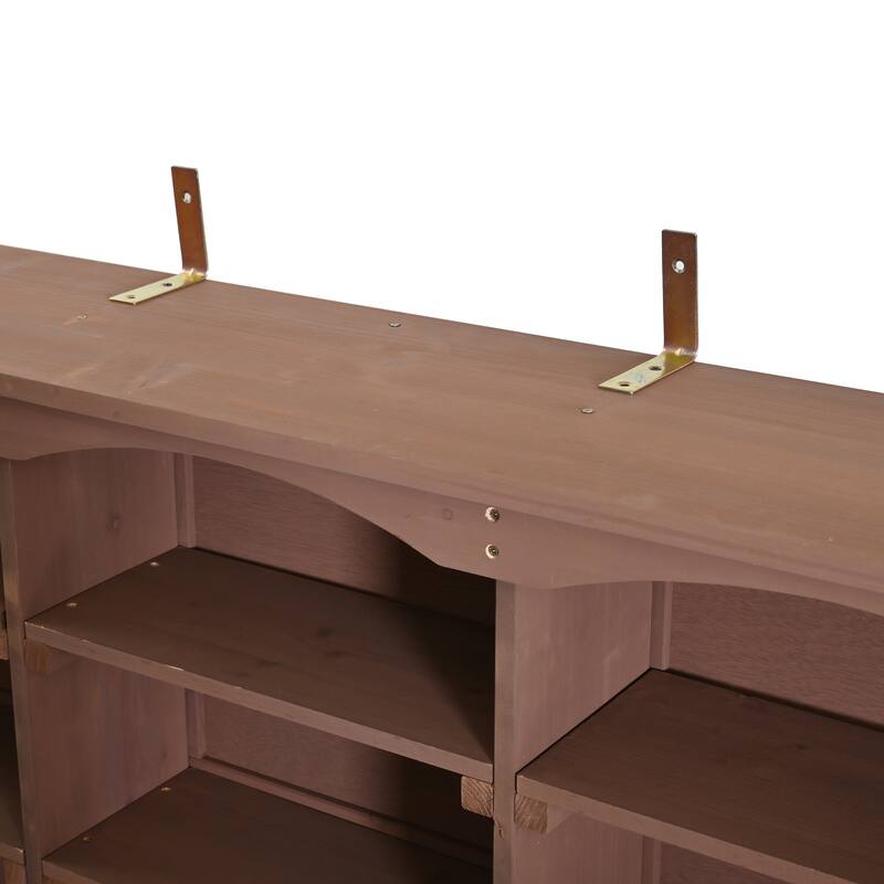 Roomfitters Outdoor Garden Potting Bench with Storage Hutch, Potting Table with Drawers and Cabinets, Shelves