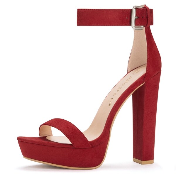 red chunky platform sandals
