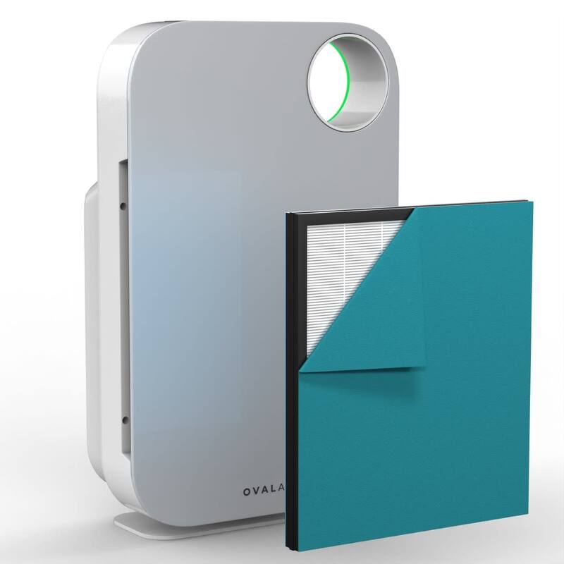 OVAL AIR AIR1000 OVAL AIR H13 True HEPA 3 Speed Portable Air Purifier - Silver