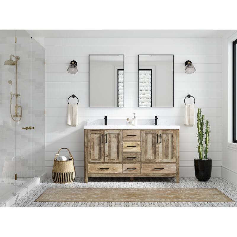 Willow Collections 60 in. W x 22 in. D Malibu Mango Double Sink Bathroom Vanity with Countertop