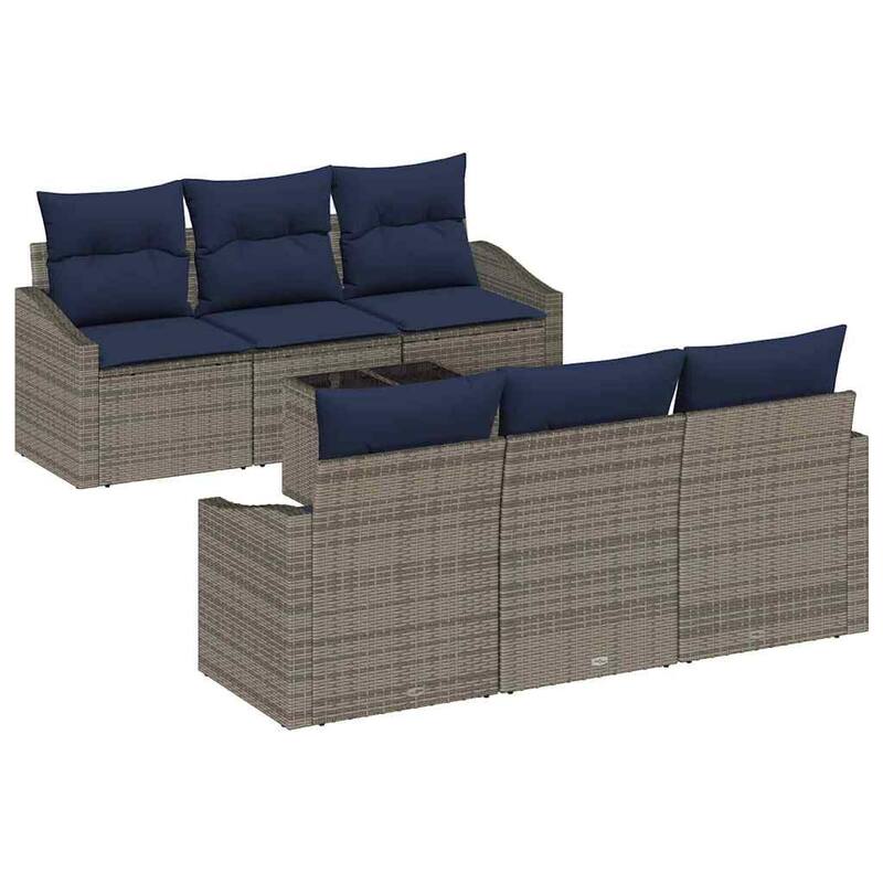 vidaXL 7 Piece Garden Sofa Set with Cushions - 70.1×24.4×27.2