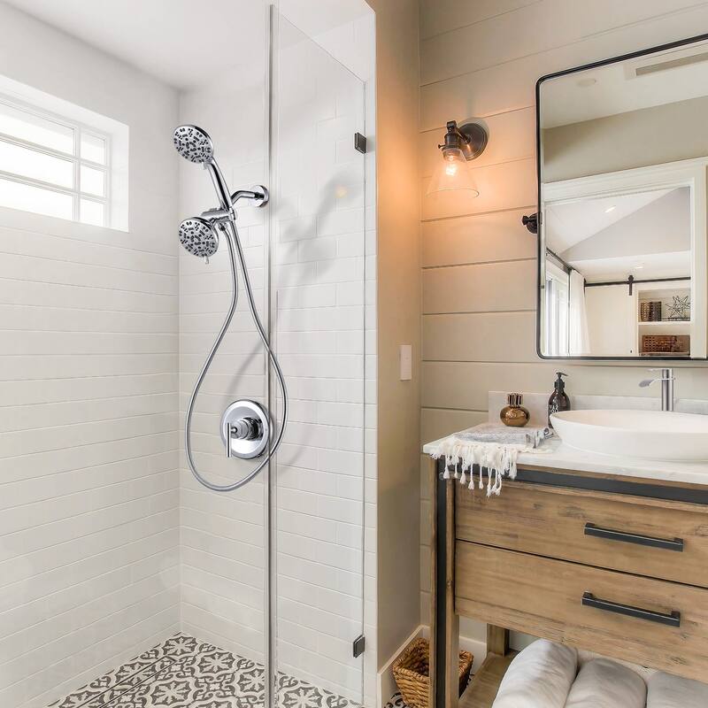 WOWOW Single-Handle 7-Spray Dual Shower Head Shower Faucet