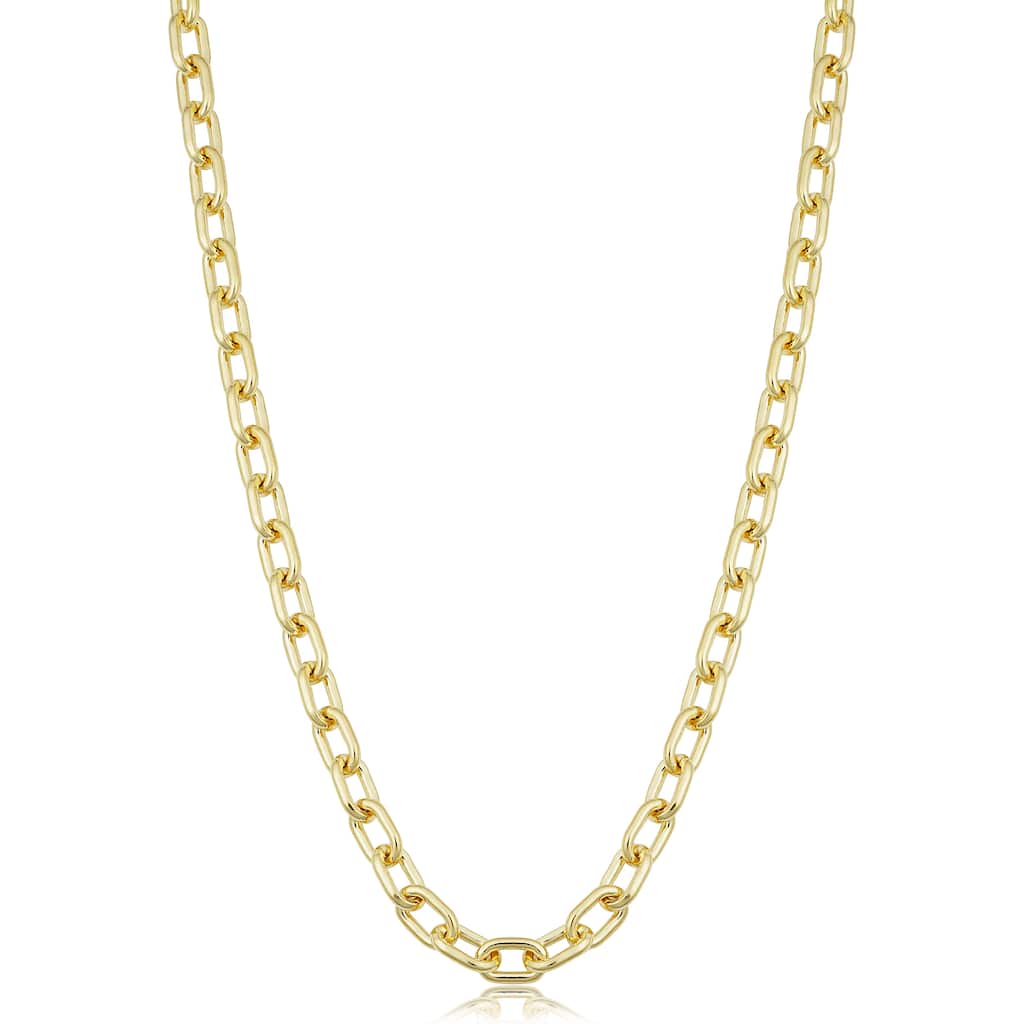Solid 14k Yellow Gold Filled 5 mm Parallel Cable Link Chain Necklace for Men and Women