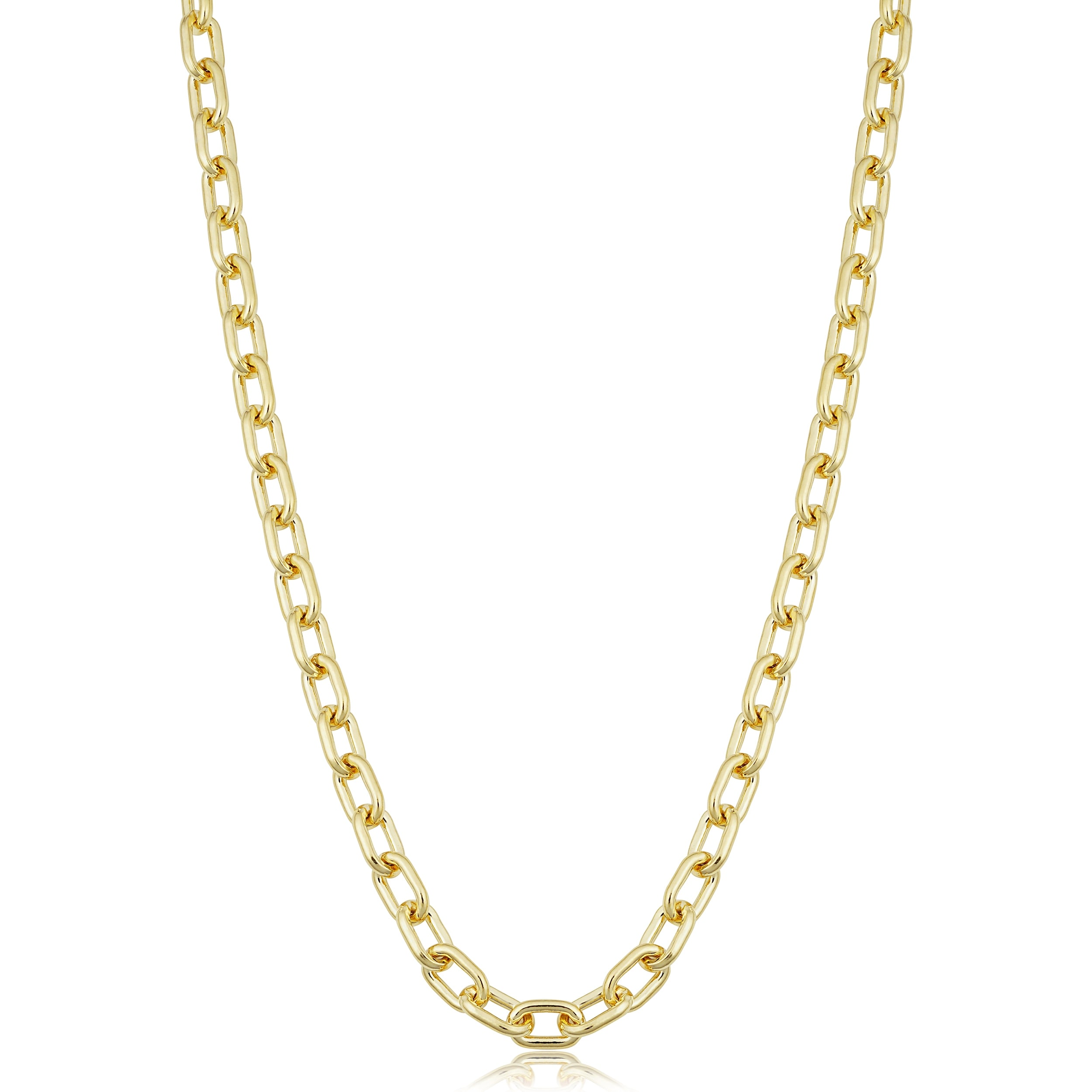 Au Naturale Solid 14k Yellow Gold Filled 5 mm Parallel Cable Link Chain Necklace for Men and Women