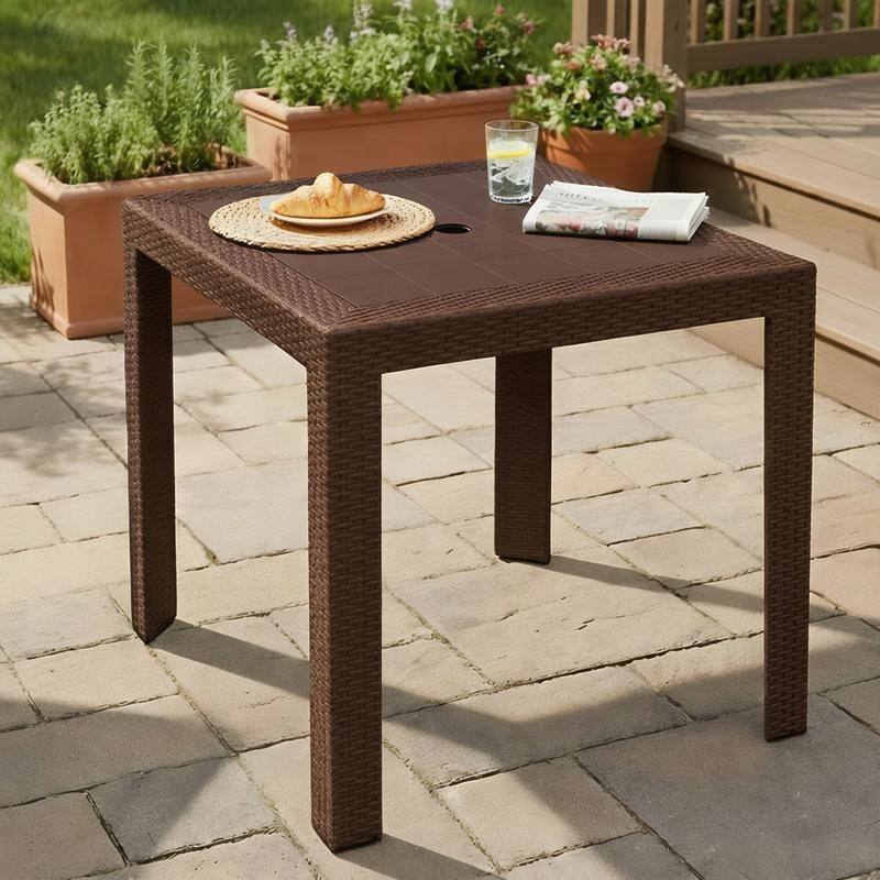Mace Modern Outdoor Bistro Dining Table with Weather Resistant and Weaver Design for Patio or Decks