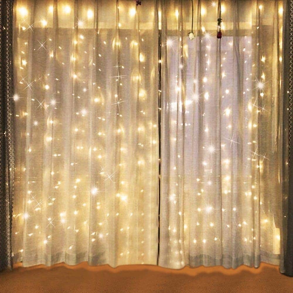 18W Curtain Icicle Lights String Fairy Light Warm White - Medium