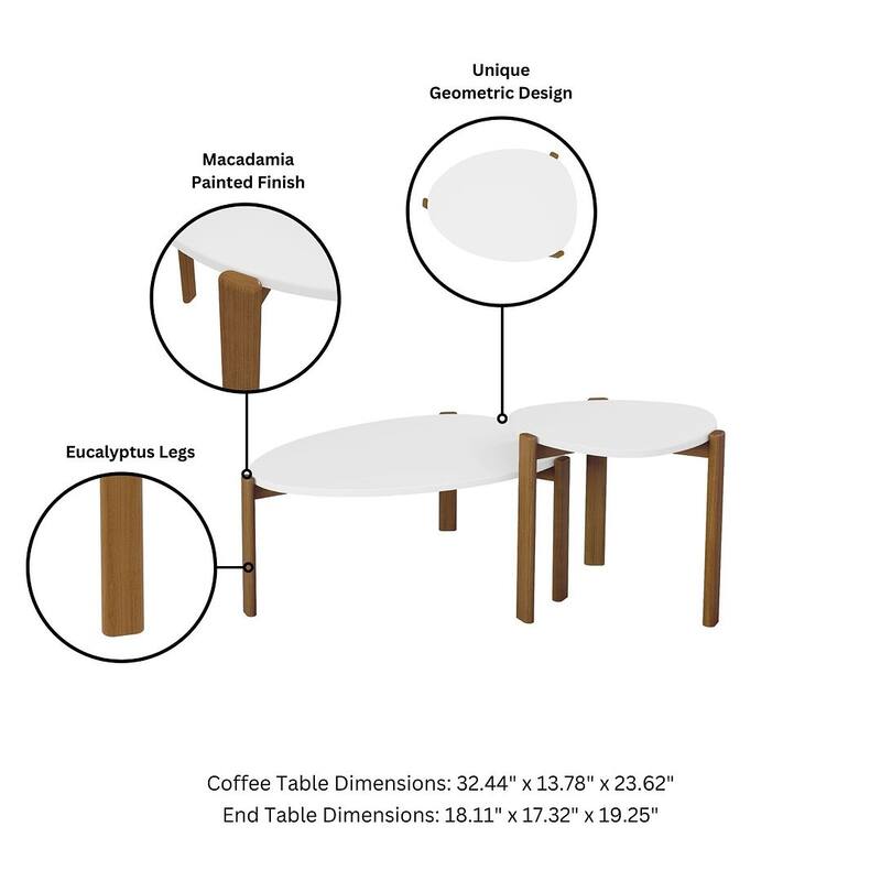 Manhattan Comfort Mid-Century Modern Gales Living Room Table Set