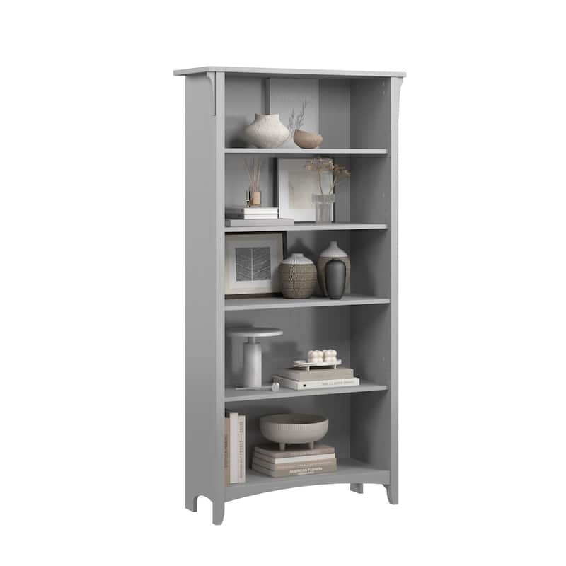 Bush Home Salinas Tall 5 Shelf Bookcase - Pure White - 5 Shelf