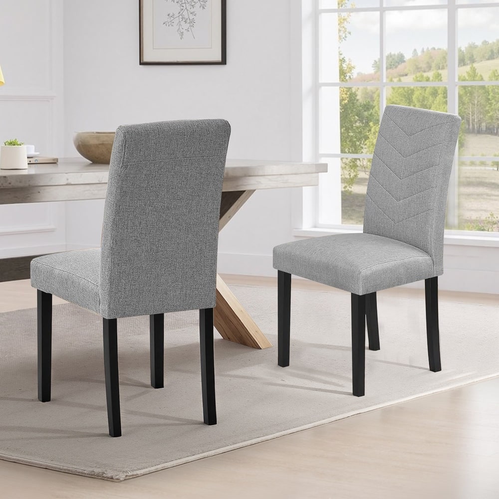 Javlergo 2/4/6 Piece Upholstered Dining Chairs Set with High Back and Wooden Legs Fabric Parson Chairs for Kitchen Living Room