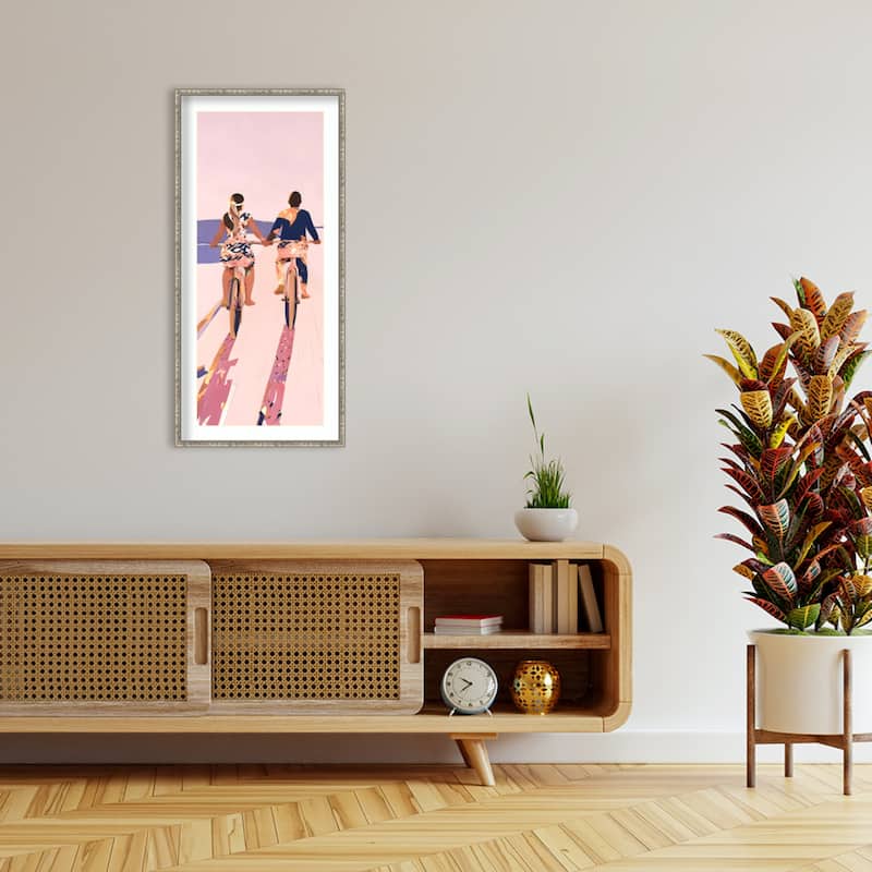 Cycling Joy Series No. 1 by Uma Gokhale Wood Framed Wall Art Print