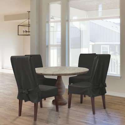 SureFit Farmhouse Basketweave Short Dining Chair Slipcover