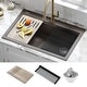 preview thumbnail 120 of 146, KRAUS Bellucci Workstation Topmount Drop-in Granite Kitchen Sink 33" L x 22" W - Metallic Brown