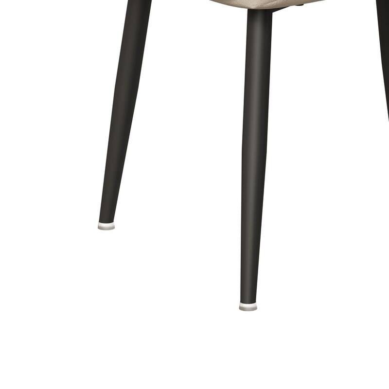 Velvet Upholstered Dining Chair Set of 4, Modern Kitchen Armless Chair with Metal Legs Parsons Chair with Tufted Backrest