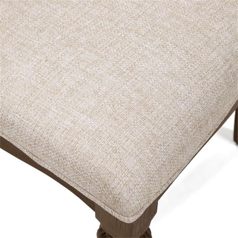 Ivory Finish Classic Upholstered Side Chairs Set