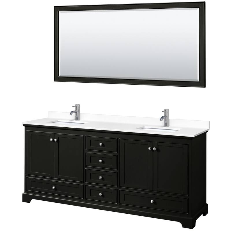 Wyndham Collection Deborah 80" Free Standing Double Basin Vanity Set