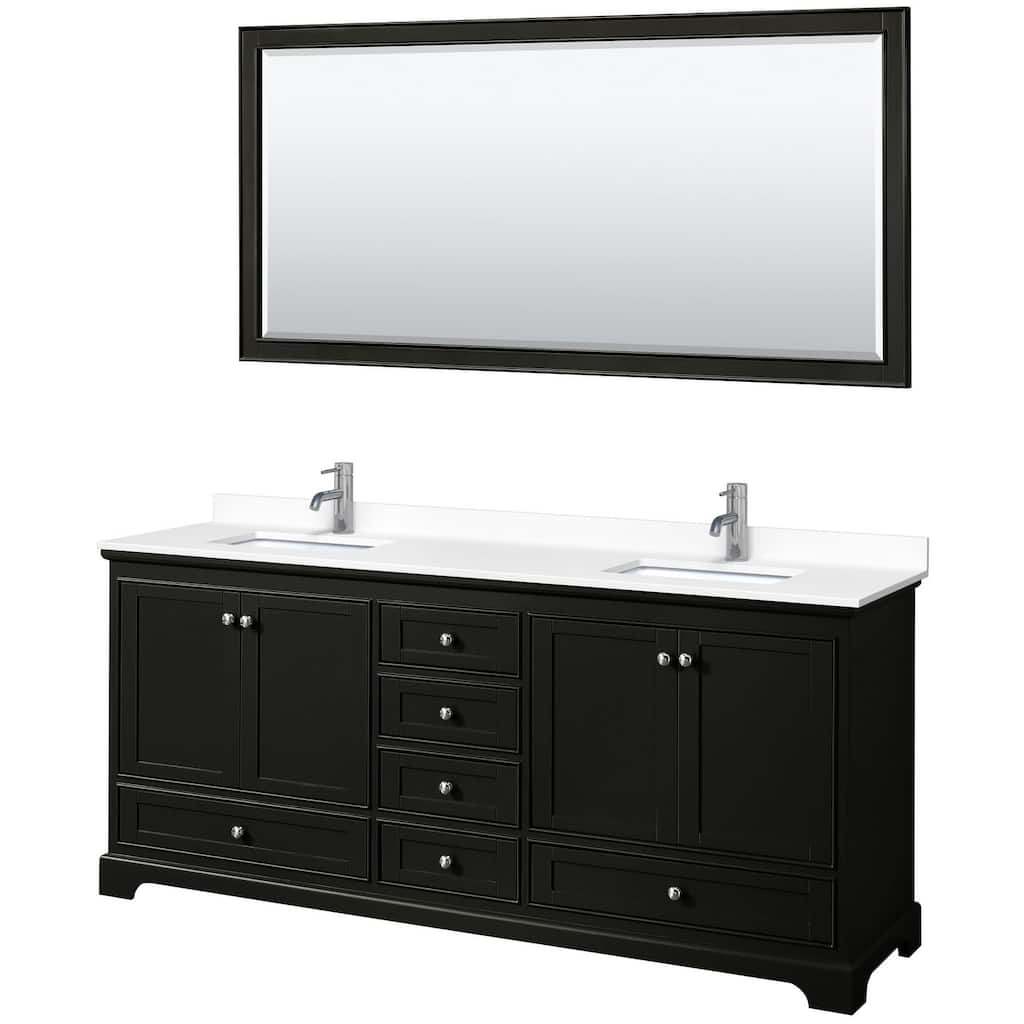 Wyndham Collection Deborah 80" Free Standing Double Basin Vanity Set