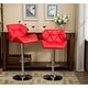 preview thumbnail 25 of 54, Roundhill Furniture Glasgow Height-adjustable Tufted Faux Leather Bar Stools (Set of 2)