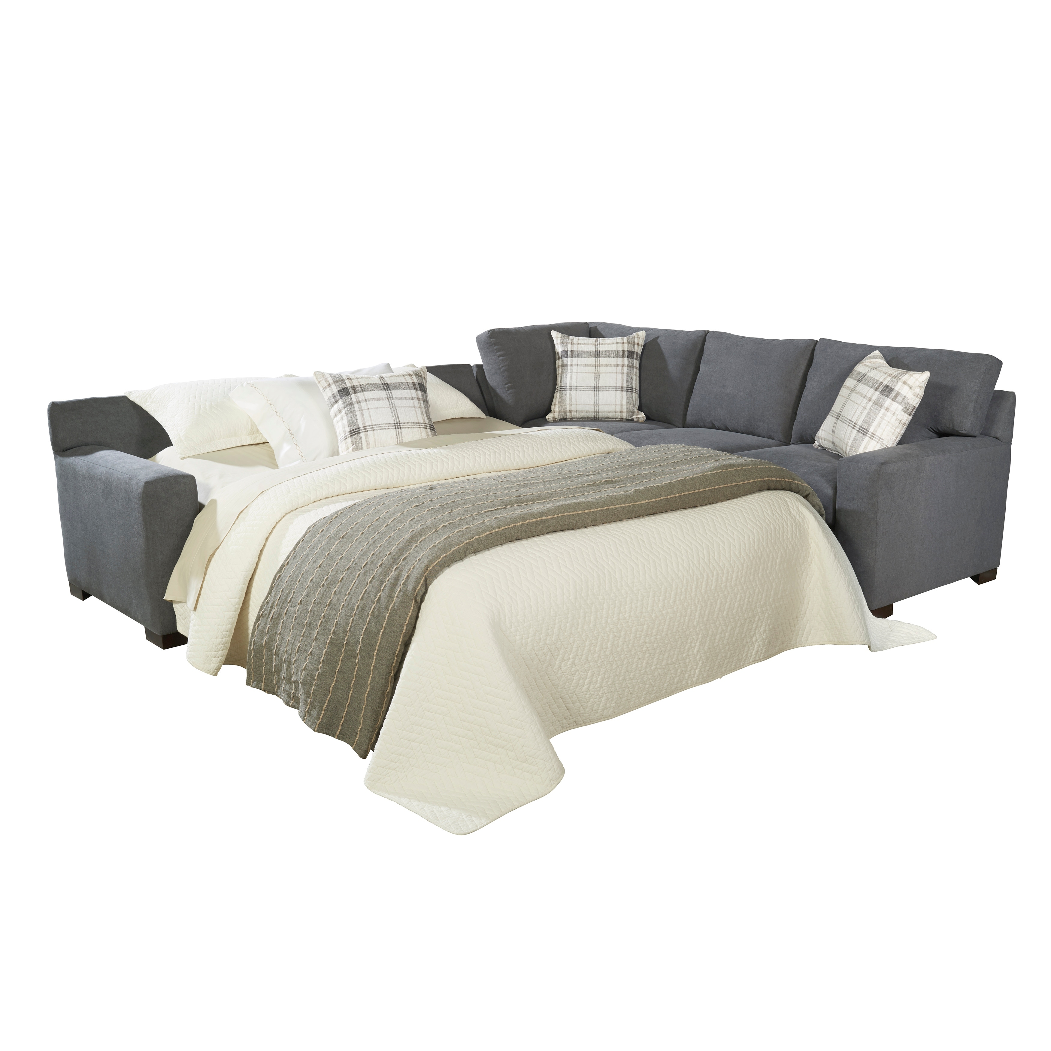 Gerard grey sectional sofa bed with queen gel memory foam mattress new arrivals