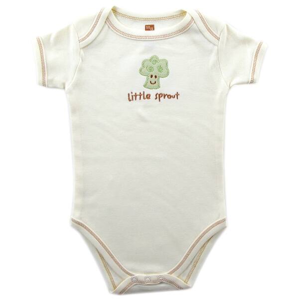 slide 1 of 1, Touched by Nature Baby Unisex Organic Cotton Bodysuits, Broccoli 1-Pack 0-3 Months - Broccoli 1-Pack