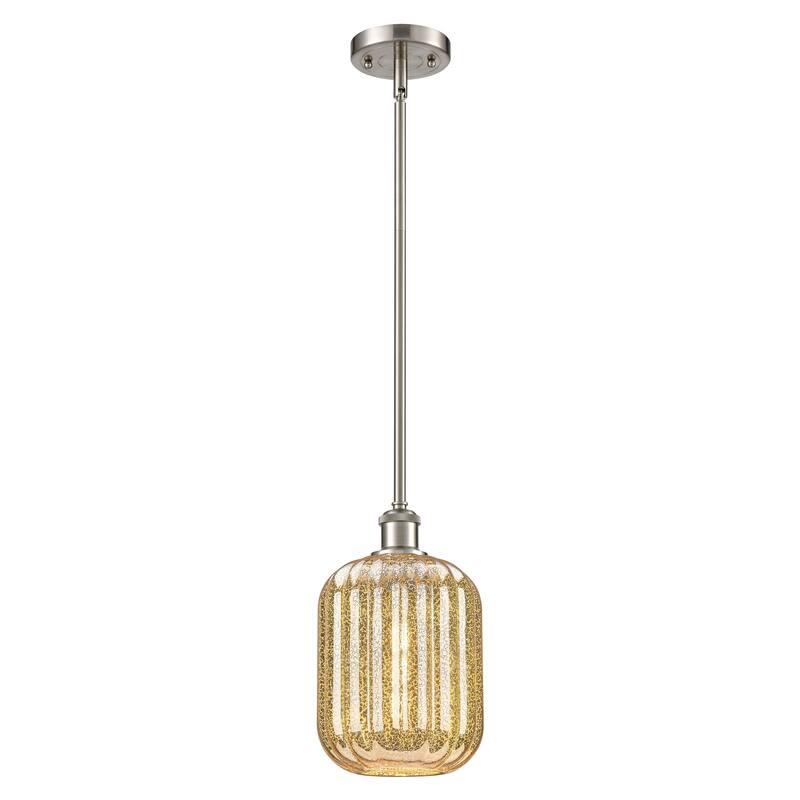 Innovations Lighting Endless Possibilities Ballston - Preston - 1 Light 7" Jar Shade Stem Hung Mini Pendant - Mercury/Brushed Satin Nickel