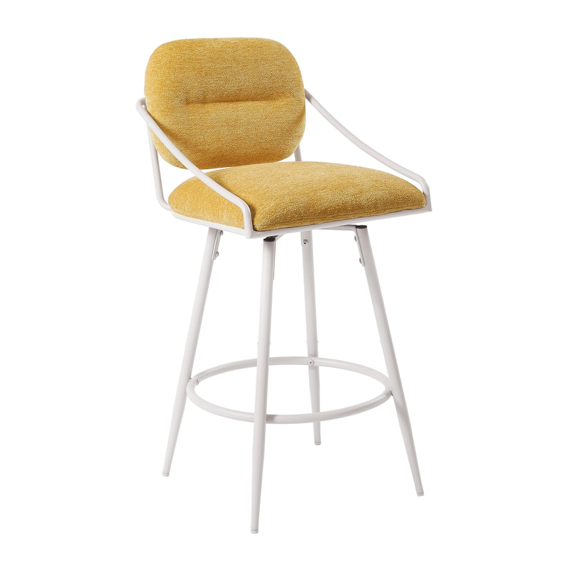 Art Leon Mid-century Modern Fabric Swivel Barstool