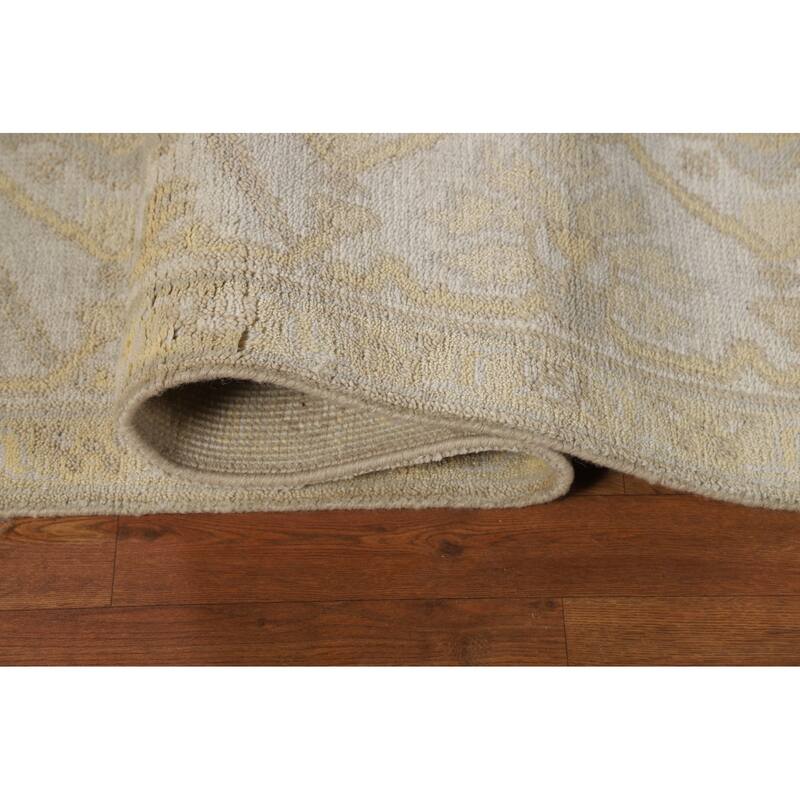Earth Tone Oushak Indian Area Rug Handmade Living Room Wool Carpet - 8'1"x 9'10"