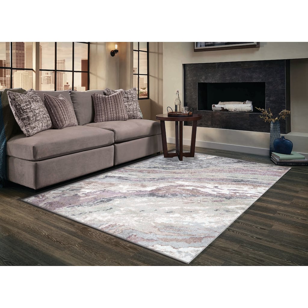 Artemis Collection Multi Color Abstract Design Area Rug