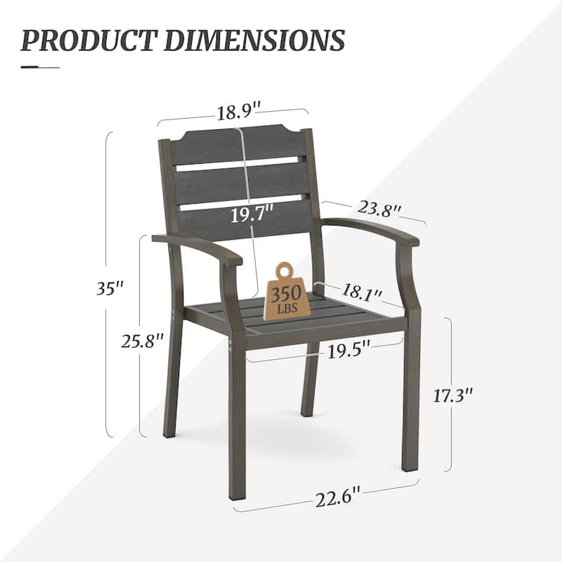 Bluestone Grey Dark Grey Fine Straight Grain - Outdoor Chair - 23.8" W x 22.6" L x 35" H